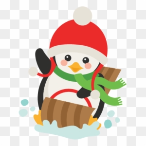 Winter Christmas Penguin Svg Scrapbook Cut File Cute - Clipart Penguin ...