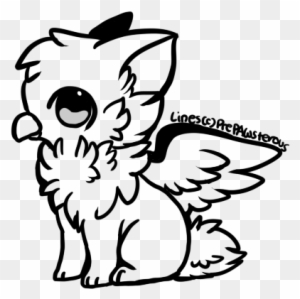 Animal Line Art Drawings Free Use Griffin Lineart By - Cute Griffin Base