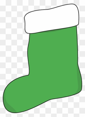 Green Christmas Stocking Clip Art - Green Christmas Stocking Clipart