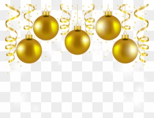 Transparent Gold Christmas Balls Decor Png Picture - Gold Christmas Balls Png