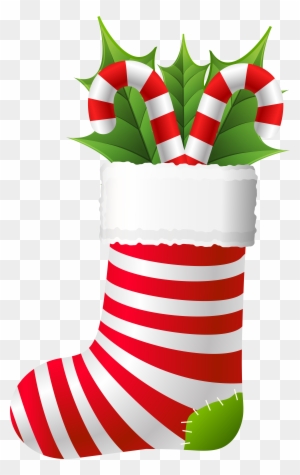 Christmas Stocking With Candy Canes Png Clip Artu200b - Christmas Stockings Clipart Png