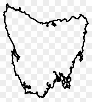 World - Map - Clipart - Black - And - White - Outline Map Of Tasmania