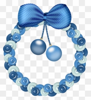 Christmas Blue Wreath Clip Art - Blue Christmas Wreath Clip Art