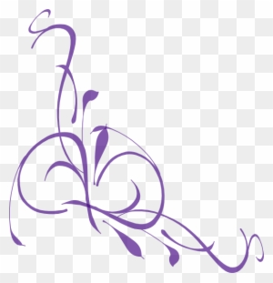 Purple Floral Swirl Clip Art At Clker - Purple Flowers Clipart Border