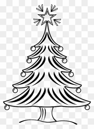 Free Christmas Tree Outline Clipart Black White - Christmas Tree Black & White