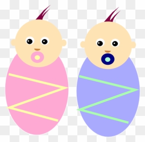 Twins Clipart - Boy And Girl Twins Cartoon