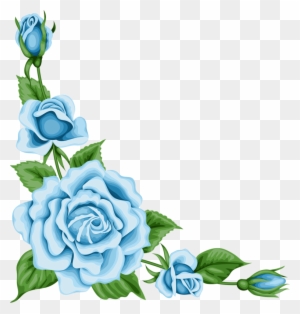Vintage Flower - Blue Flower Vintage Border