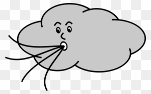 Cloud Blowing Wind Clip Art - Cartoon Wind Blowing