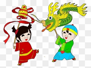 Dragon Dance Lion Dance Chinese New Year Cartoon - Dragon Dance