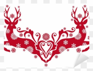 Vinilo Pixerstick Ciervos De La Navidad Con Copos De - Christmas Reindeers With Snowflak Picture Ornament