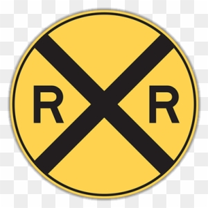 W10-1 Grade Crossing Advance Warning - Yellow Circle Road Sign