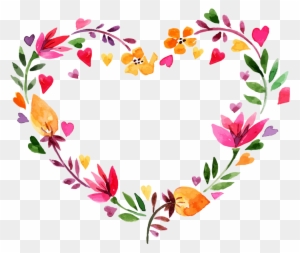 Free Valentine's Day Free Flower Heart Wreath - Watercolor Wreath Flower Pdf