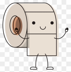 Empty Toilet Paper Clipart - Cute Cartoon Toilet Paper Roll