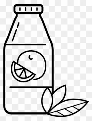 Orange Juice Free Icon - Juice Bottle Clipart Black And White