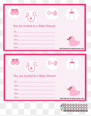 Baby Girl Shower Invitation Featuring Rubber Ducky, - Carmine Baby Girl Shower Invitation Featuring Rubber Ducky, - Carmine