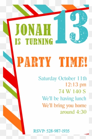 Birthday Invitation Templates - Boys Birthday Party Invitiaions Free  Printable - Free Transparent PNG Clipart Images Download