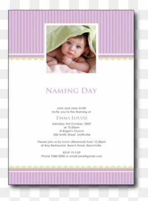 Invitation For Naming Ceremony For A Baby Boy Baby - Girl Name Ceremony  Invitation - Free Transparent PNG Clipart Images Download