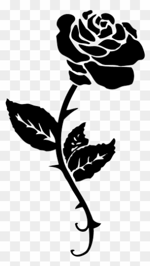 Black Rose Tattoo Png - Beauty And The Beast Rose Stencil - Free