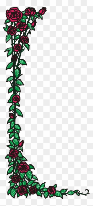 Rose Vine Thorns, Spines, And Prickles Clip Art - Red Rose Vine Border ...