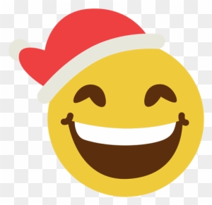 Smiling Santa Claus Hat Face Emoticon 15 Transparent - Happy Face With Santa Hat