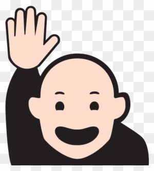 Happy Person Raising One Hand Emoji For Facebook - Raising Hand Emoji
