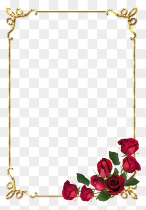 Frames Png Douradas Com Rosa Vermelhas - Page Border Flower Design