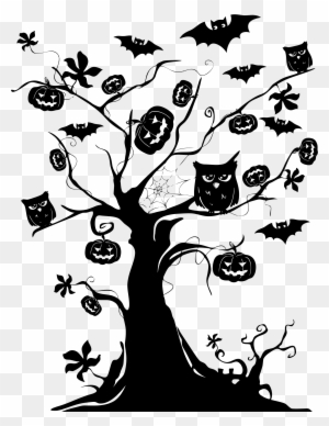 Clipart Halloween Tree Silhouette Rh Openclipart Org - Halloween Tree Clip Art