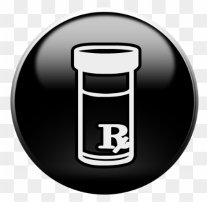Rx Prescription Bottle Glossy Button Clipart Image - Medical Prescription