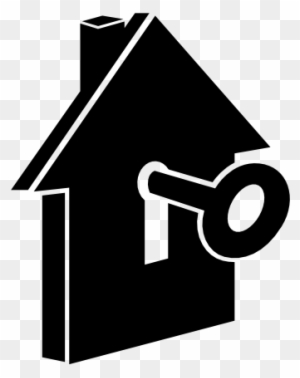 House With Keyhole Vector - Home Key Icon