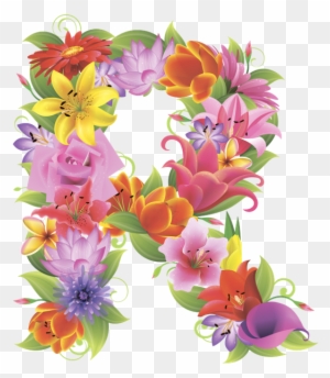 Английский Алфавит, Буква R, Цветочный Алфавит, Цветы, - Letter R In Flowers Png