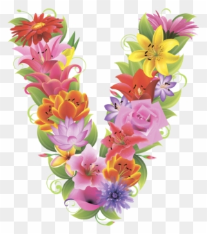 Английский Алфавит, Буква V, Цветочный Алфавит, Цветы, - Artificial Flower