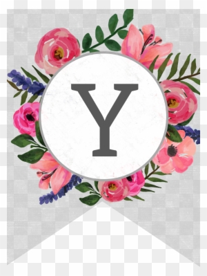 Flower Banner Alphabet Letters Free Printable Y - Flower Banner