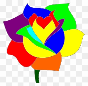 Image - Rainbow Flower Drawing