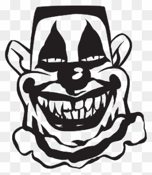 Creepy Smile Cliparts - Scary Clown Clipart Black And White