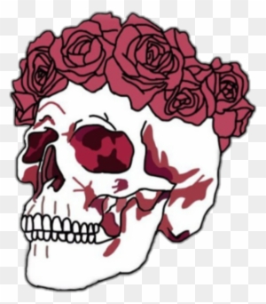 Freetoedit Skull Tumblr Rose Red Redlove White Redlove - Skull With Crown Transparent