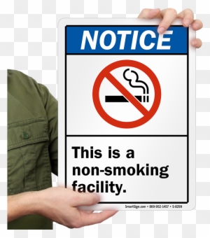 Notice Non Smoking Facility Sign - No Food Or Drink In Waiting Room