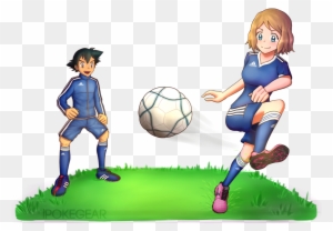[comm] Serena And Ash Playing Soccer By Ipokegear - Ash Ketchum Playing Football
