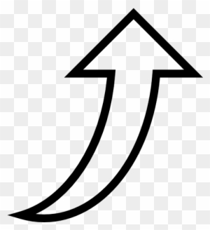 Upward Curved Arrow Icon - Transparent Background Curved Arrow