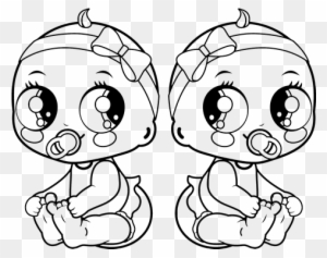 Female Twins Coloring Page - Baby Girl Coloring Pages - Free ...