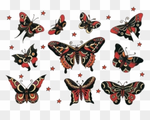 Image Result For Old School Traditional Butterfly Tattoo - Sailor Jerry Butterfly Tattoo