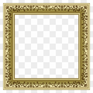 Gold Photo Frame Png With Brown Ornaments - Golden Frames Psd Files Free Download
