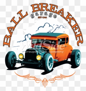 Stock Transfer - Ball Breaker Garage Old Hot Rat Rod Car Racing T-shirt