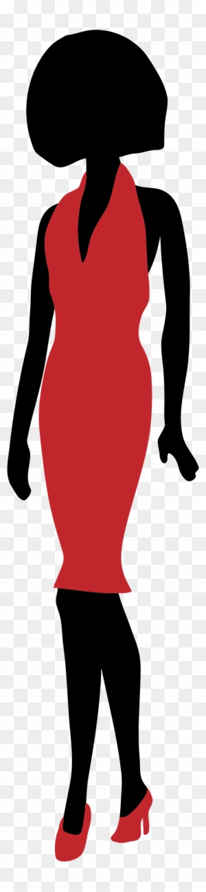 Clipart - Woman Red Dress Silhouette