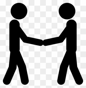 Two Stick Man Variants Shaking Hands Comments - People Shaking Hands Icon