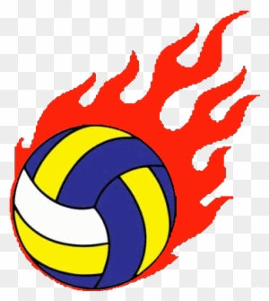 Free Flaming Volleyball Clipart Image - Volleyball Ball With Fire