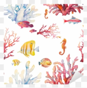 Watercolor Coral Reef Seamless Pattern - Coral Reef