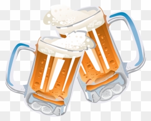 Two Glasses Of Beer Five - Beer Mug Clip Art Png