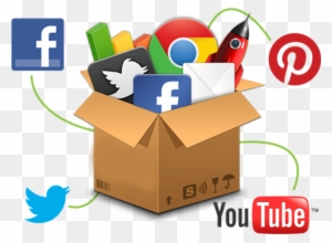 Digital Marketing - Social Media Icons Box Png