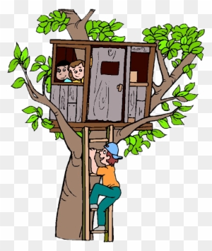 Children In Treehouse - Build A Tree House Clipart