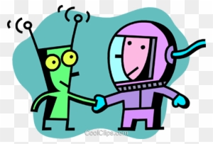 Astronaut Clipart Two - Astronaut Shaking Hands With Alien